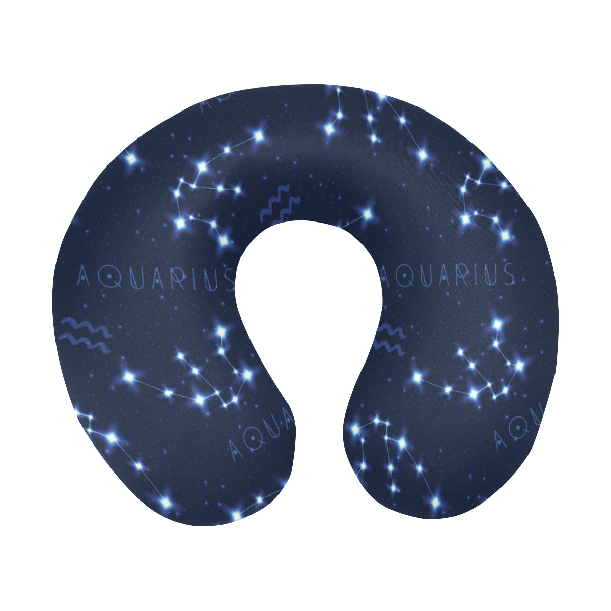 Aquarius Zodiac Pattern Print Design 02 U-Shaped Travel Neck Pillow