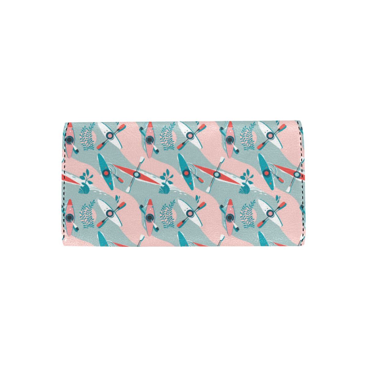 Kayak Pattern Print Design 05 Women's Trifold Wallet
