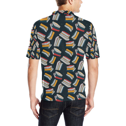 Book Pattern Print Design 07 Men Polo Shirt