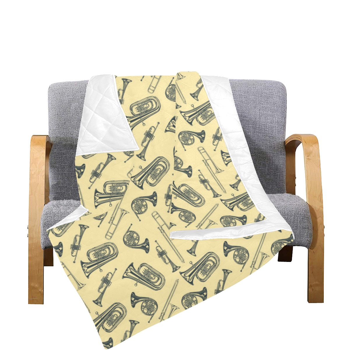 Tuba Pattern Print Design 01 Premium Quilt