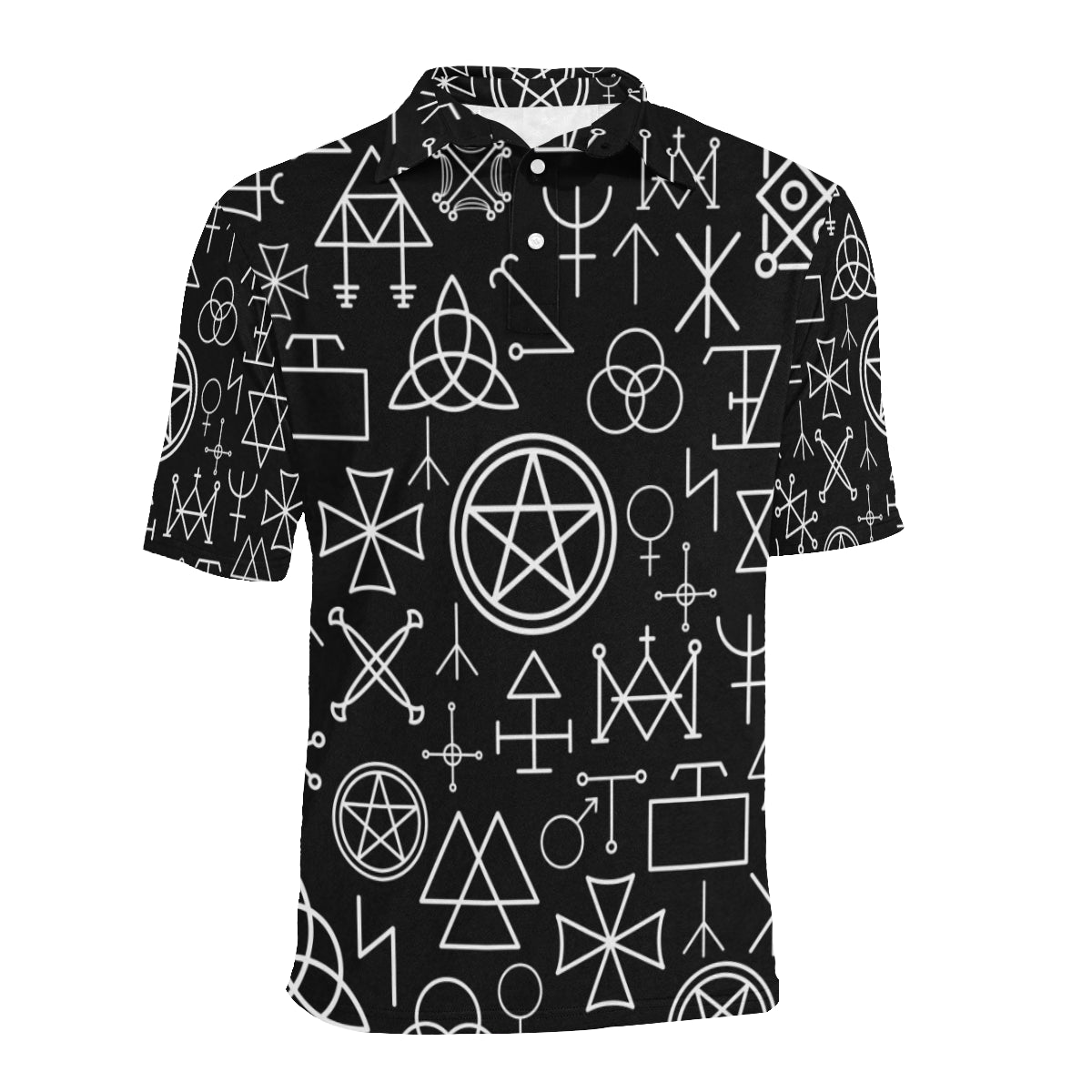 Pentagram Pattern Print Design A02 Men Polo Shirt