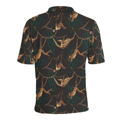 Monkey Pattern Print Design 02 Men Polo Shirt