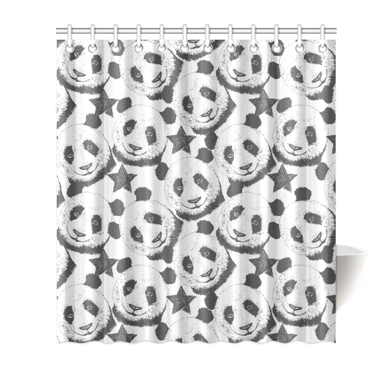 Panda Pattern Print Design A02 Shower Curtain