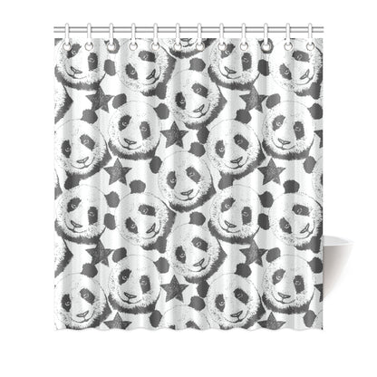 Panda Pattern Print Design A02 Shower Curtain