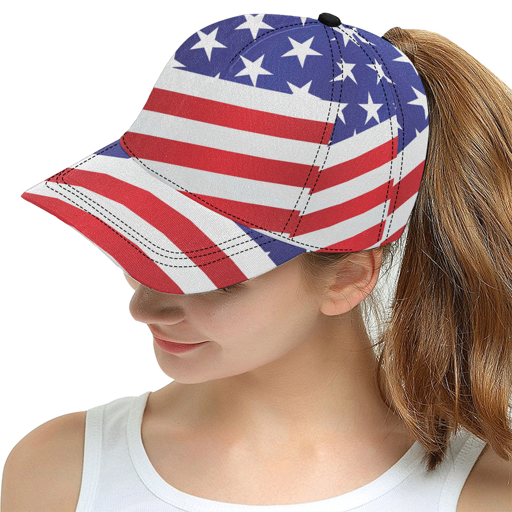 American flag Print Snapback Cap