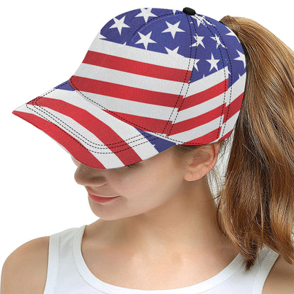 American flag Print Snapback Cap
