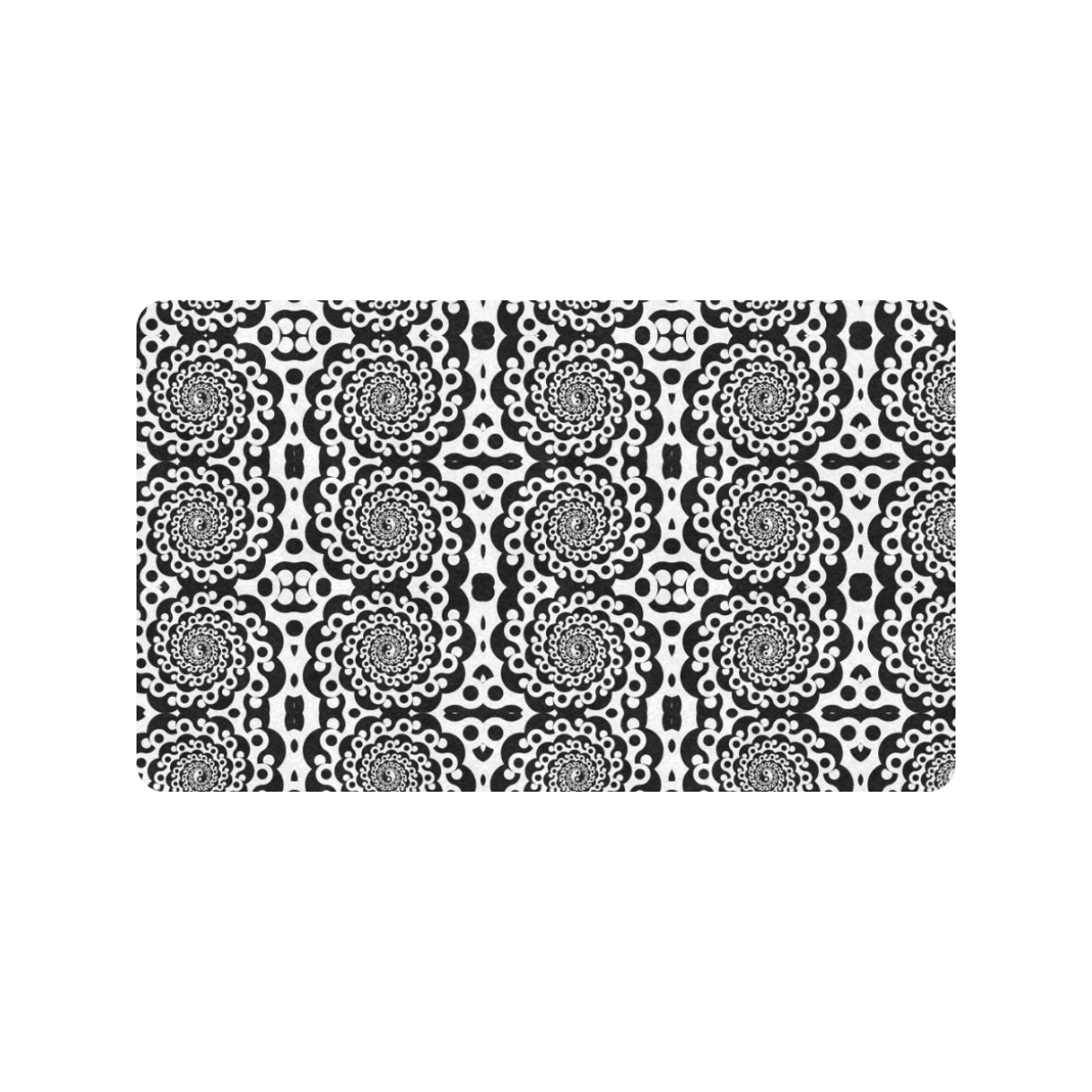 Yin Yang Spiral Design Print Rubber Doormat
