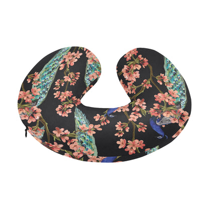 Peacock Pattern Print Design A01 U-Shaped Travel Neck Pillow