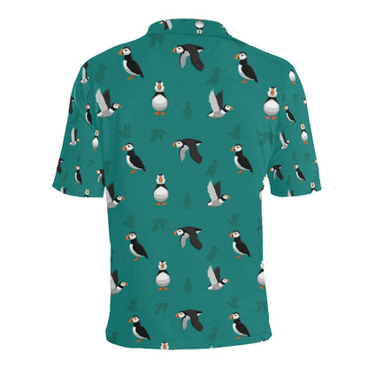 Puffin Pattern Print Design A02 Men Polo Shirt