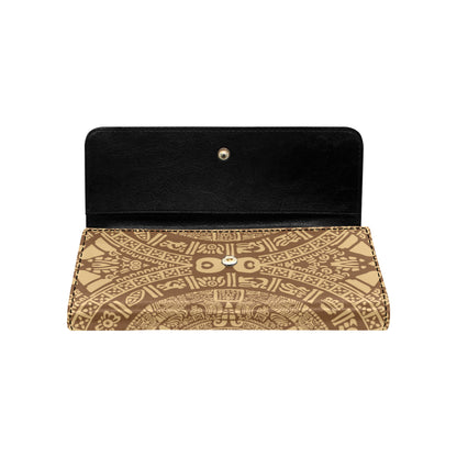Mayan Pattern Print Design 01 Women's Trifold Wallet