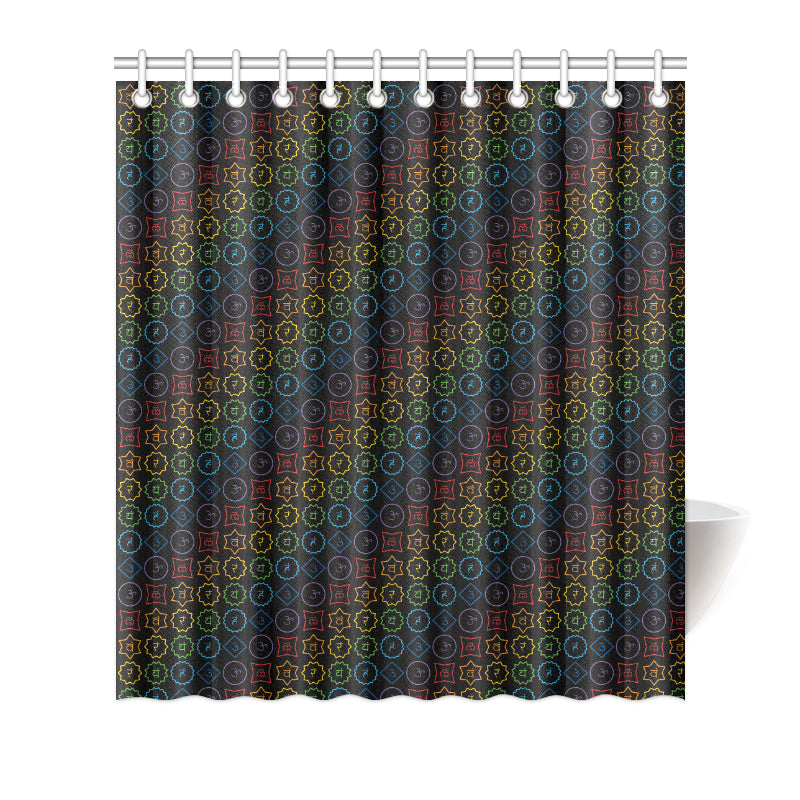 Chakra Colorful Symbol Pattern Shower Curtain