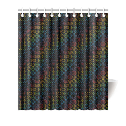 Chakra Colorful Symbol Pattern Shower Curtain