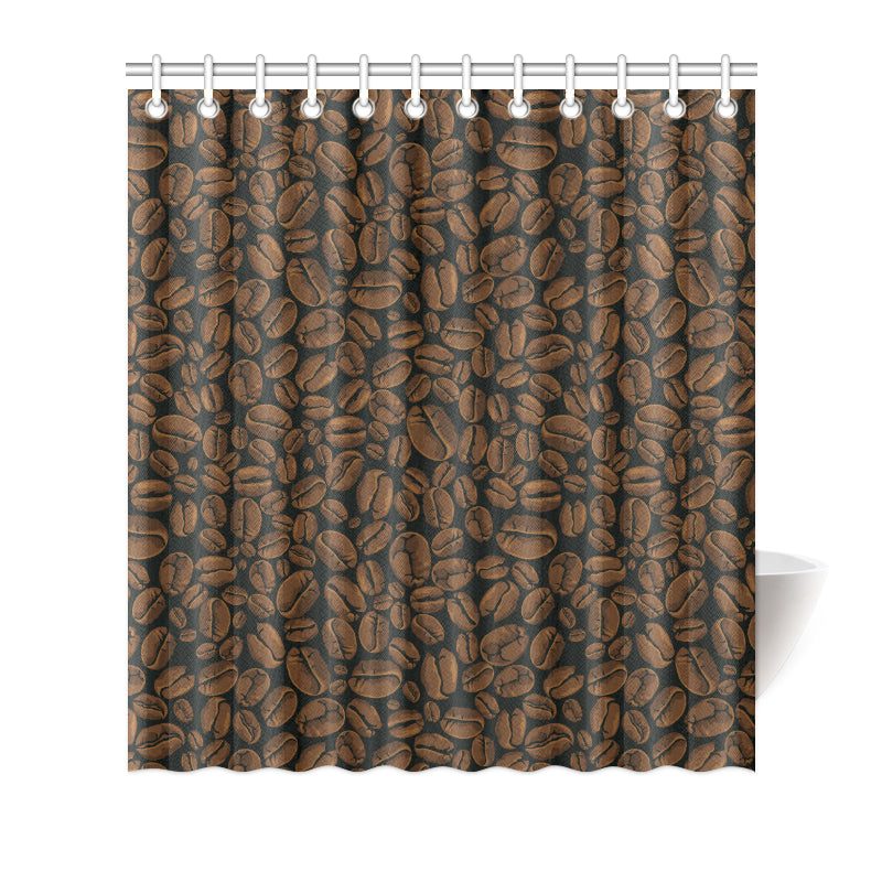 Coffee Pattern Print Design 01 Shower Curtain