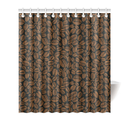 Coffee Pattern Print Design 01 Shower Curtain