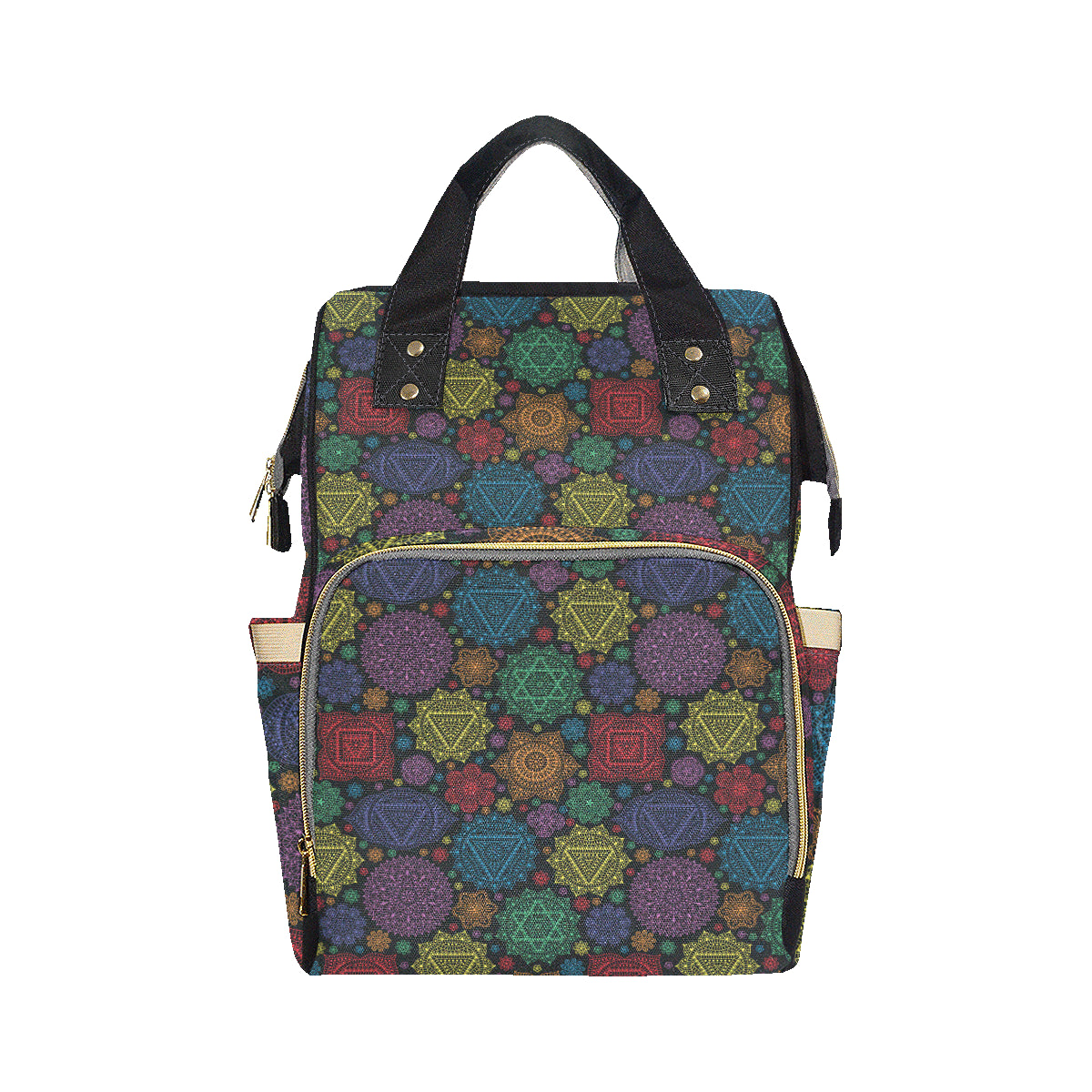 Chakra Mandala Print Pattern Diaper Bag Backpack