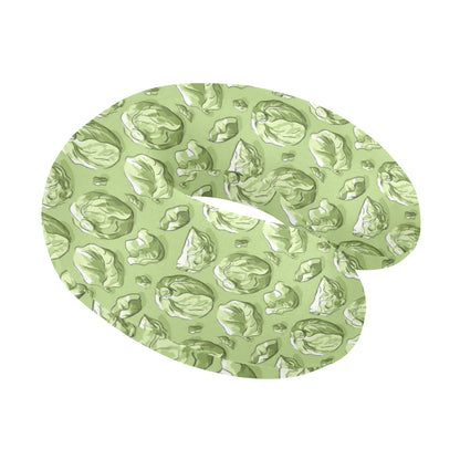 Brussels Sprouts Pattern Print Design 01 U-Shaped Travel Neck Pillow