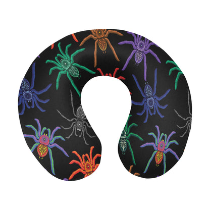 Tarantula Neon Color Pattern Print Design 03 U-Shaped Travel Neck Pillow