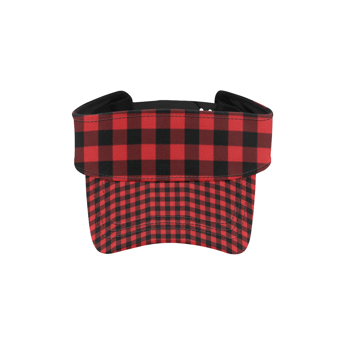 Red Black Buffalo Tartan Plaid Pattern Unisex Sun Visor