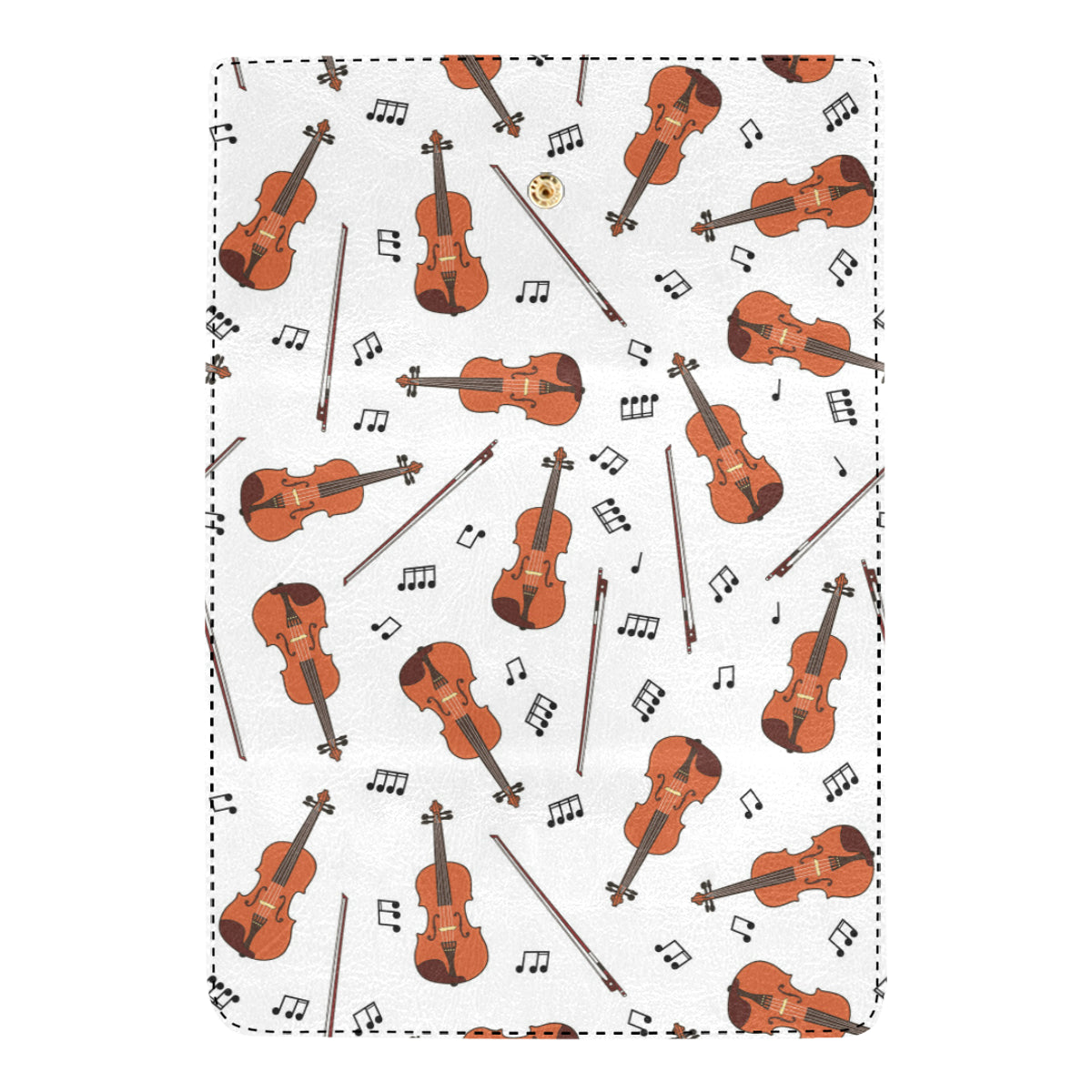 Violin Pattern Print Design 02 Women's Trifold Wallet