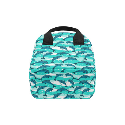Dolphin Design Print Pattern Insulated Lunch Bag