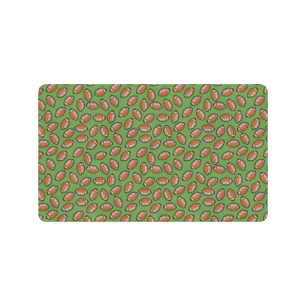 American Football on Green Design Rubber Doormat