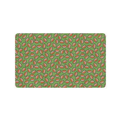 American Football on Green Design Rubber Doormat