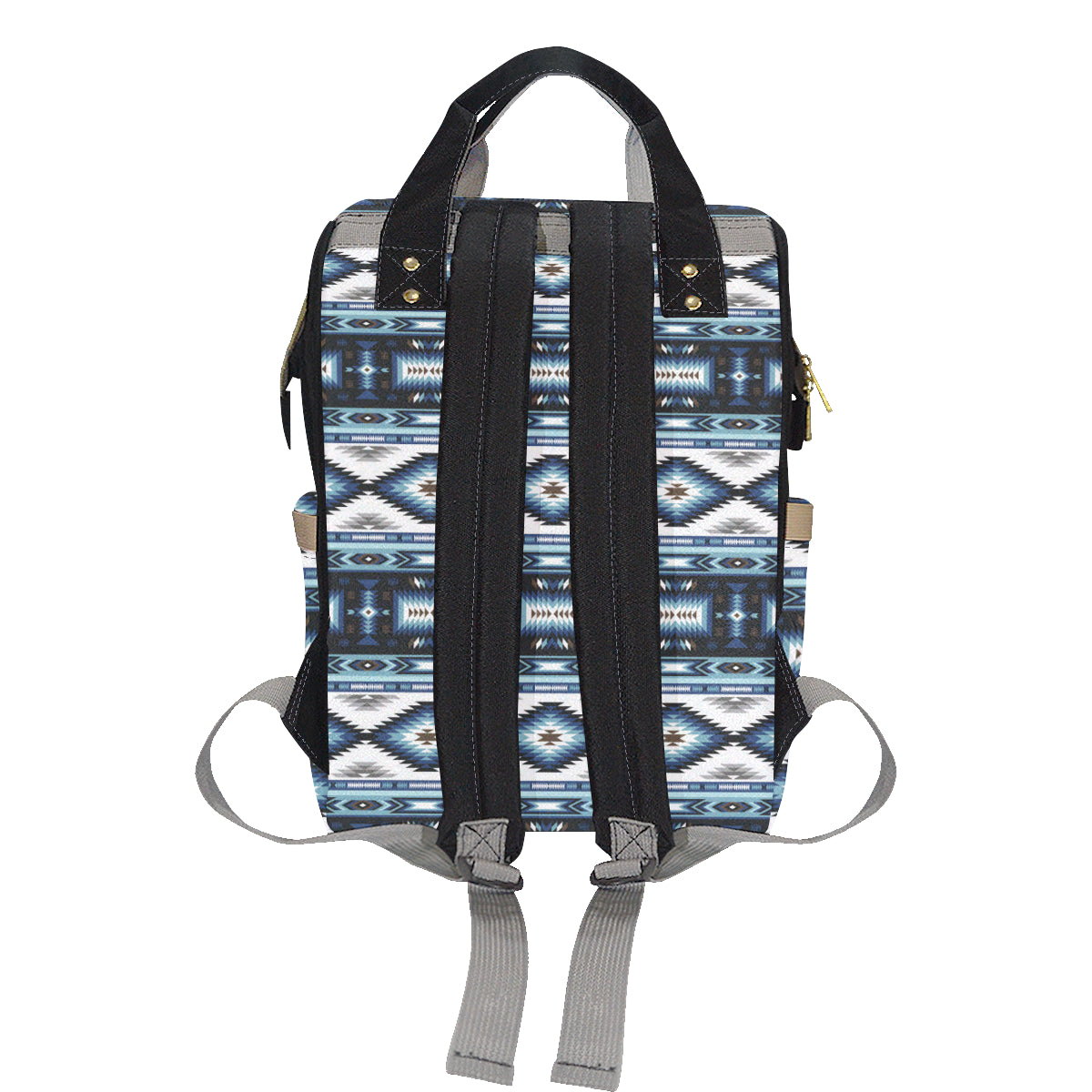 Navajo Dark Blue Print Pattern Diaper Bag Backpack
