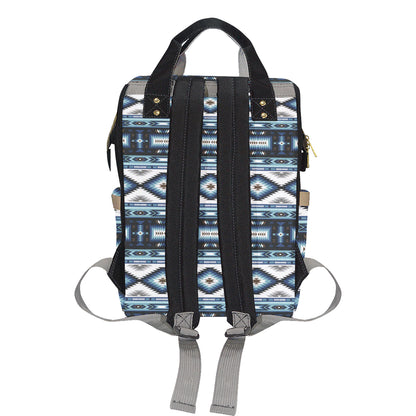 Navajo Dark Blue Print Pattern Diaper Bag Backpack