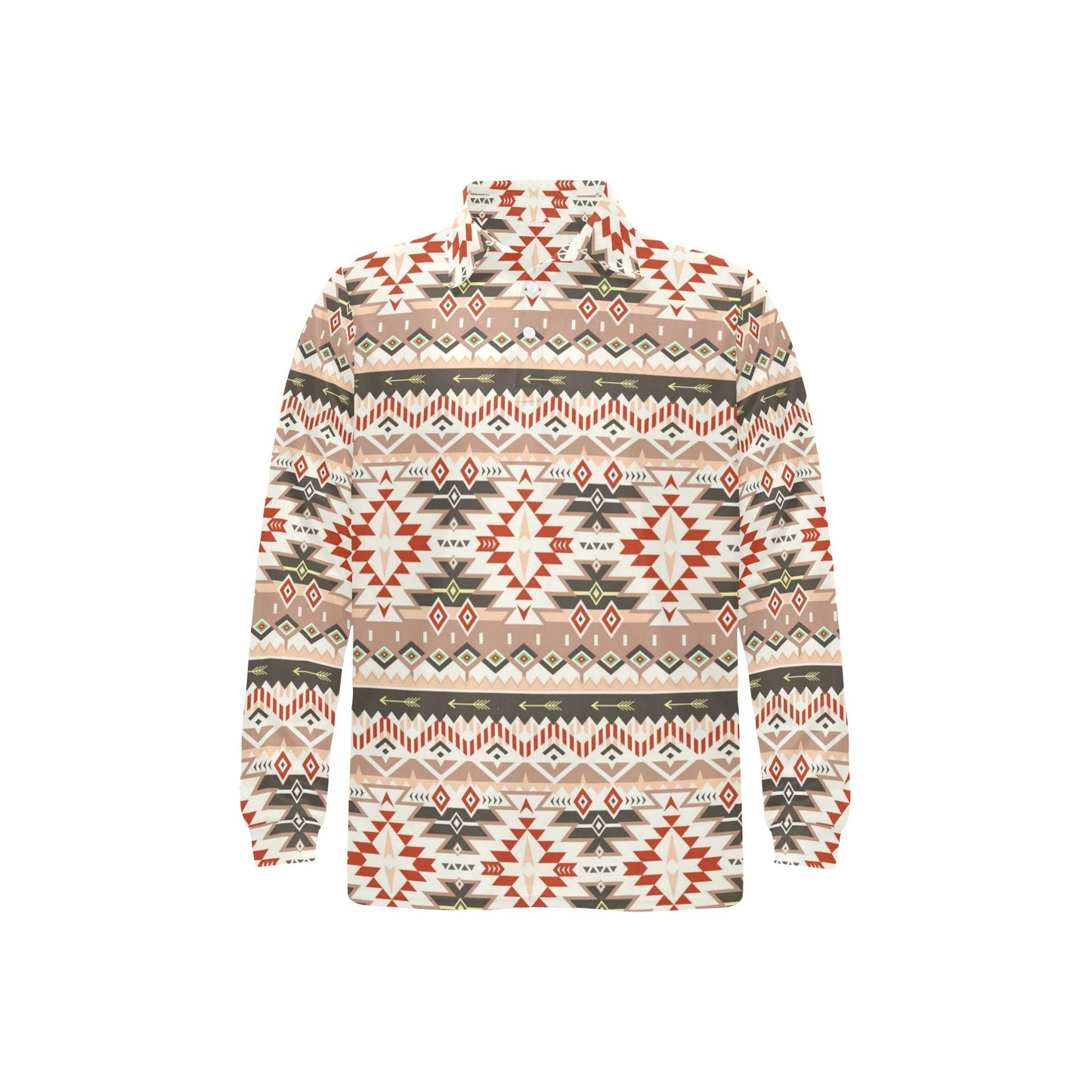 Aztec Pattern Print Design 05 Long Sleeve Polo Shirt For Men's