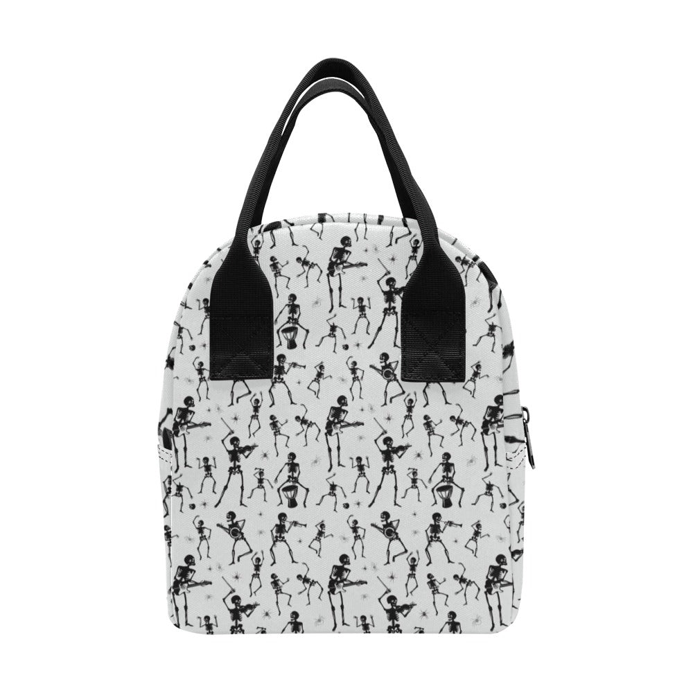 Skeleton Music Player Print Design LKS303 Insulated Lunch Bag