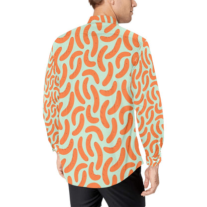 Sausage Print Design LKS304 Men's Long Sleeve Dress Shirt