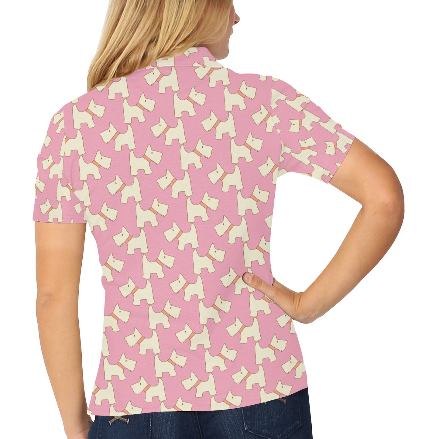 Scottish Terriers Print Design LKS306 Women's Polo Shirt