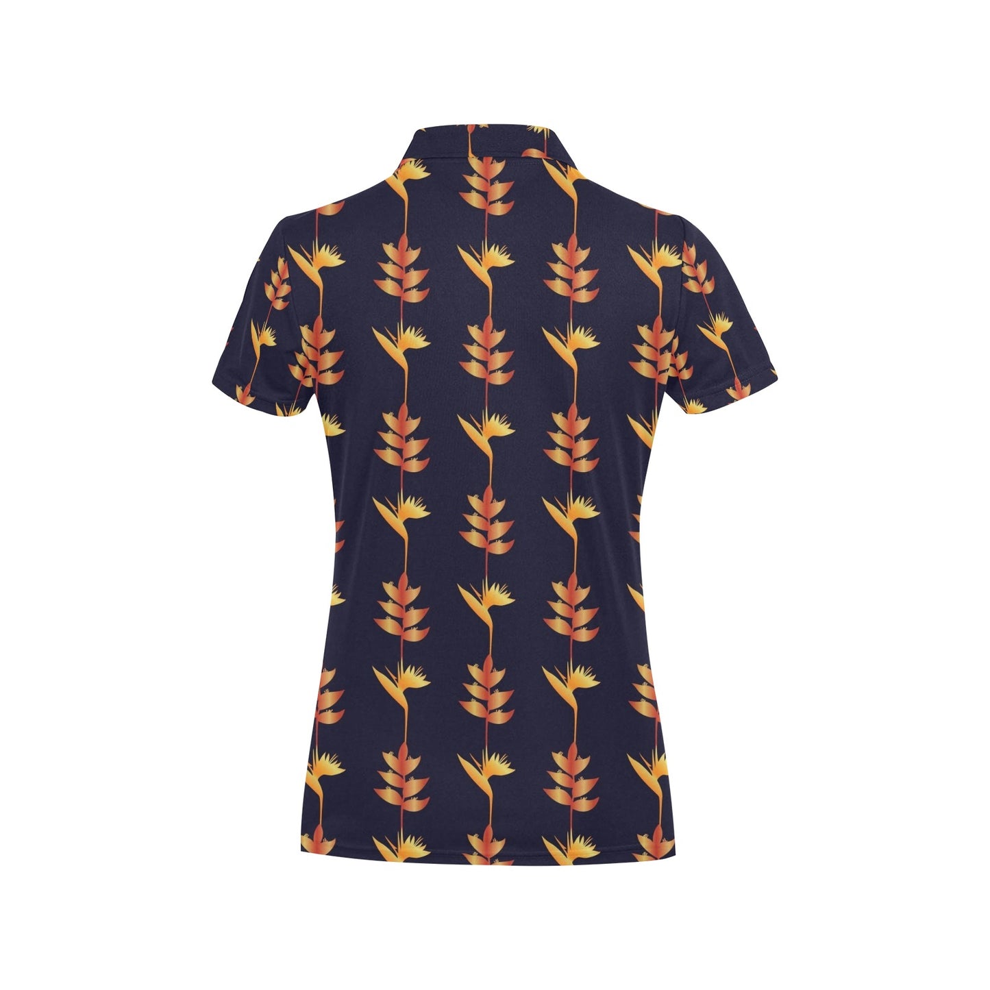 Heliconia Pattern Print Design HL06 Women's Polo Shirt