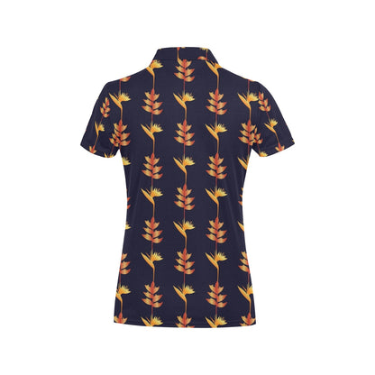 Heliconia Pattern Print Design HL06 Women's Polo Shirt
