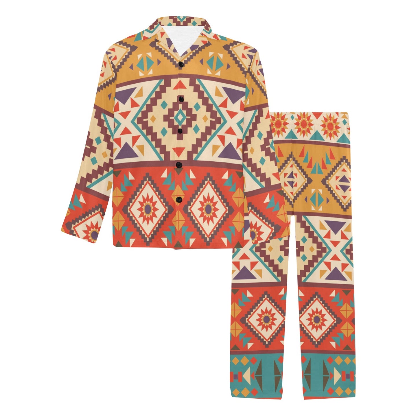 Navajo Pattern Print Design A01 Men's Long Pajama Set