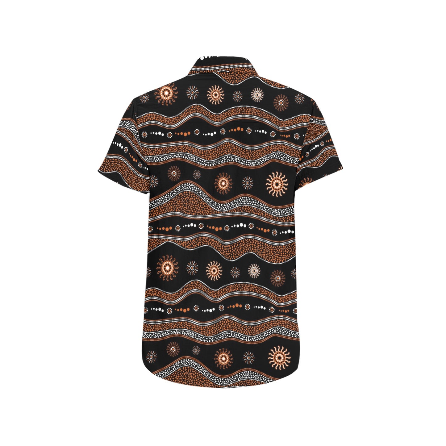 Aboriginal Print Design LKS404 Men Short Sleeve Button Up Shirt