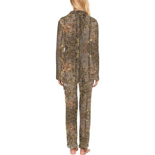 Camouflage Realtree Pattern Print Design 01 Women's Long Pajama Set
