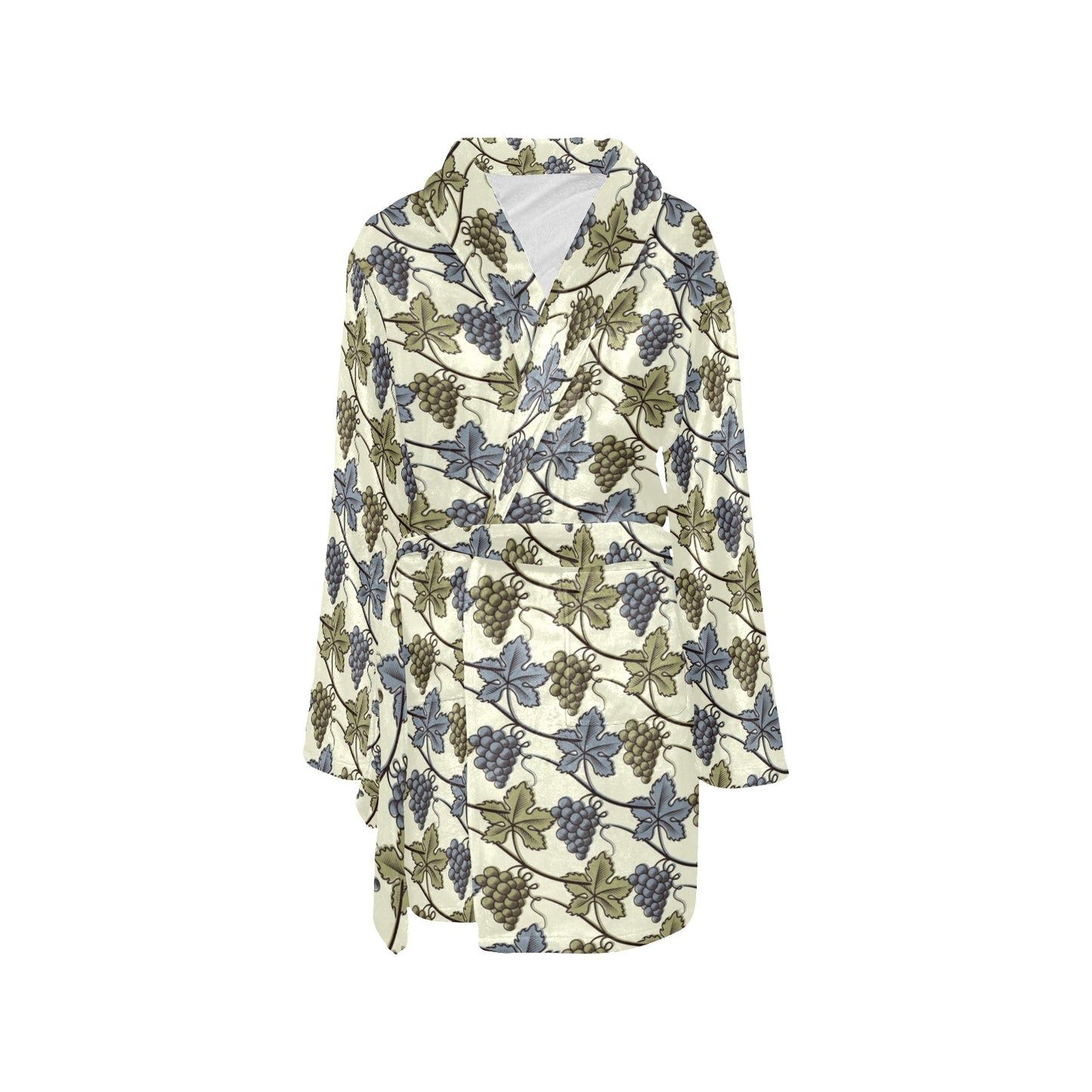 Grape Pattern Print Design GP03 Women's Fleece Robe