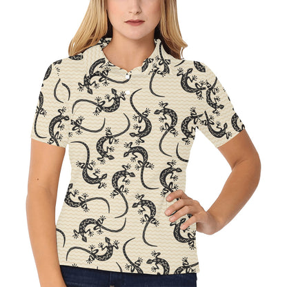 lizard Pattern Print Design 02 Women's Polo Shirt