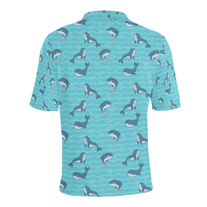 Whale Print Design LKS303 Men Polo Shirt