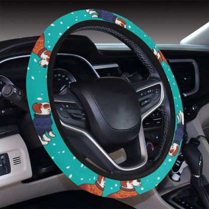 Russell Terriers Print Design LKS309 Steering Wheel Cover with Elastic Edge