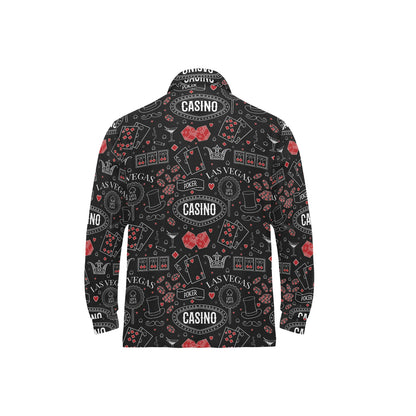 Casino Pattern Print Design 04 Long Sleeve Polo Shirt For Men's