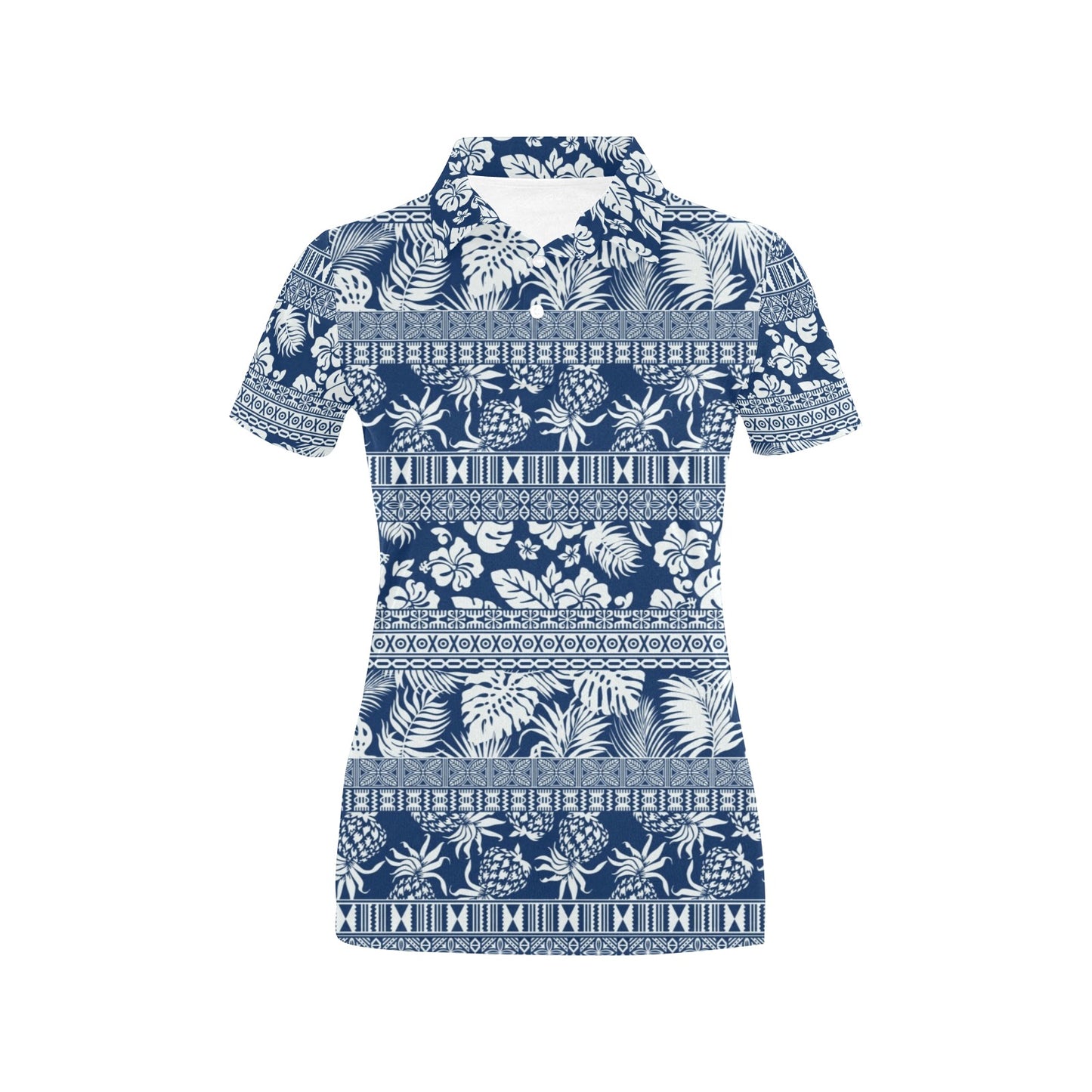 Hawaiian Themed Pattern Print Design H020 Women's Polo Shirt
