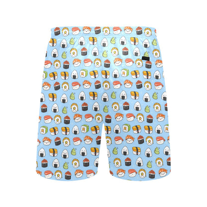 Sushi Cartoon Design Men's Swim Trunks Beach Shorts