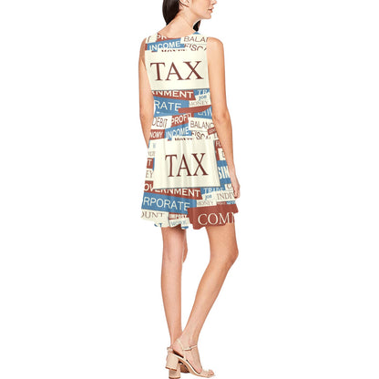 Accounting Financial Pattern Print Design 01 Sleeveless Dress