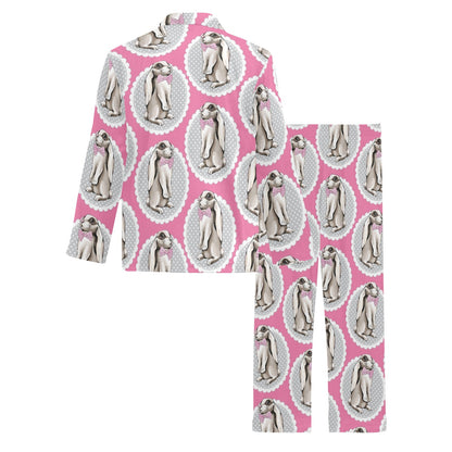 Rabbit Pattern Print Design RB019 Men's Long Pajama Set