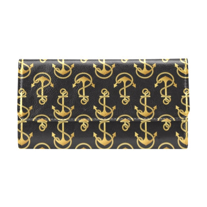 Anchor Gold Pattern Women's Trifold Wallet