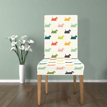 Scottish Terriers Print Design LKS305 Dining Chair Slipcover