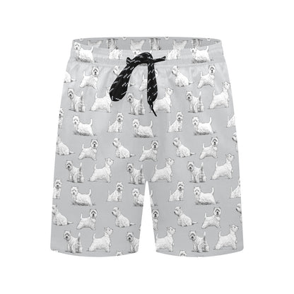 Scottish Terriers Print Design LKS3011 Men's Swim Trunks Beach Shorts
