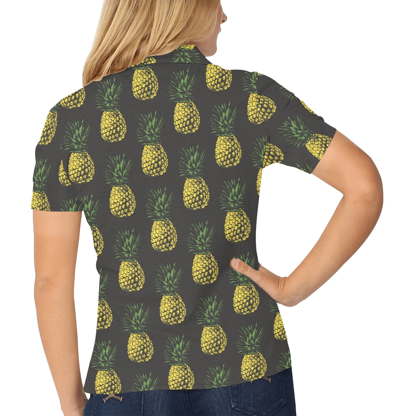 Gold Pineapple Women's Polo Shirt